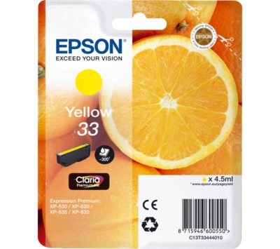 EPSON No. 33 Oranges Yellow Ink Cartridge EPSON No. 33 Oranges Yellow Ink Cartridge